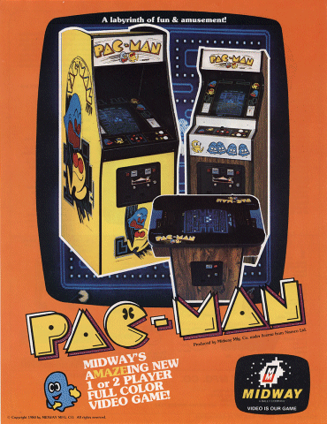 Midway Manufacturing flyer featuring Pac-Man (circa 1980)