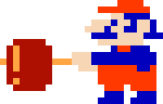 The original Mario sprite, greatly enlarged