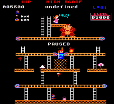 In stage two, Mario must negotiate ladders and conveyor belts