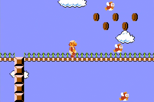 This level has a large number of jumping Cheep-Cheeps
