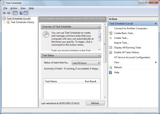 The Windows 7 Task Scheduler