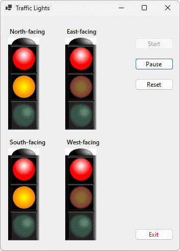 The TrafficLight application in operation