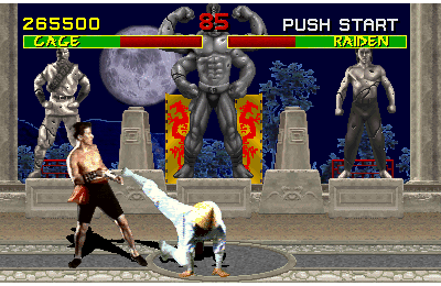 A screenshot from the Mortal Kombat arcade game