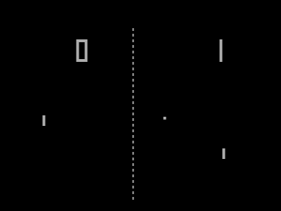 A screenshot of the game PONG (1972)