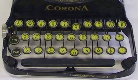 A Carona portable typewriter keyboard, circa 1920