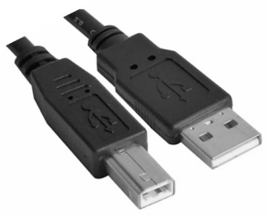 Standard USB Type-A (right)and Type-B (left) connectors