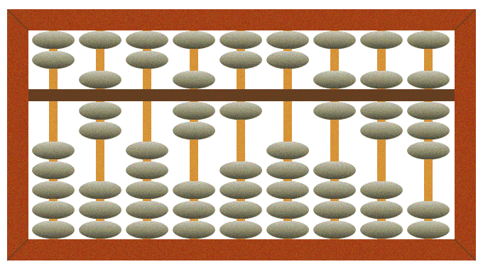 Graphical representation of a Chinese abacus (Suanpan)