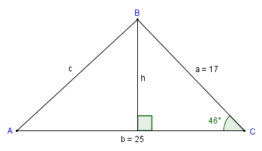 We can use the sine function to find the area if two sides and the included angle are known