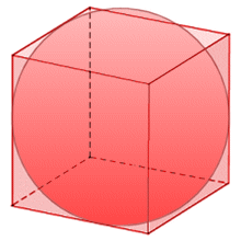 The sphere tangent to the edges of the cube touches each edge at a single point
