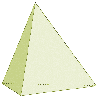 All of the faces of a tetrahedron are triangles, including the base