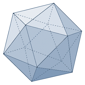 The icosahedron has twenty triangular faces