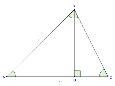 Line segment h is the altitude of triangle ABC