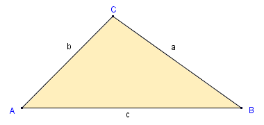 Conventional notation for labelling a triangle