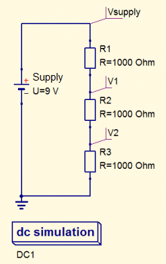 Example of a circuit simulation using QUCS
