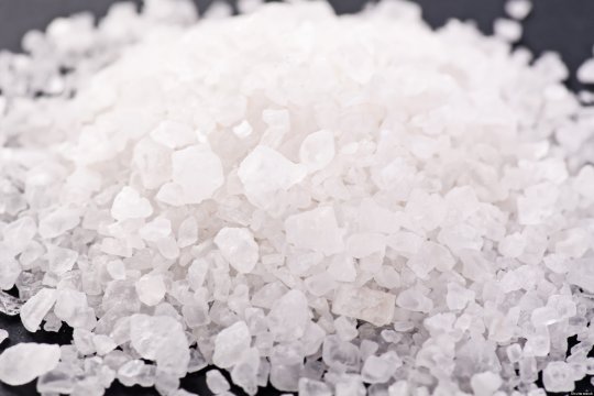 Sodium chloride (common salt) crystals - salt is an ionic solid