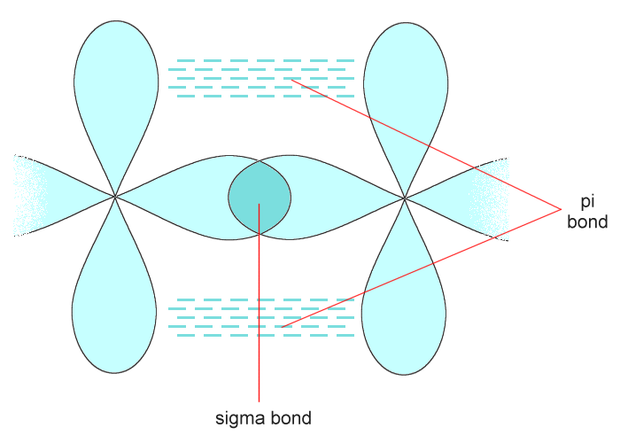 A typical double covalent bond