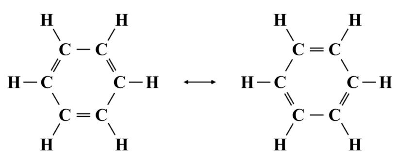 Resonance structures for benzine (C6H6)