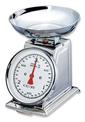 Simple kitchen scales based on spring balance principle