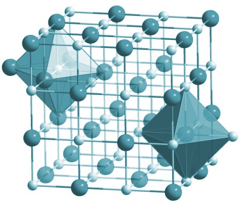The crystalline structure of sodium chloride