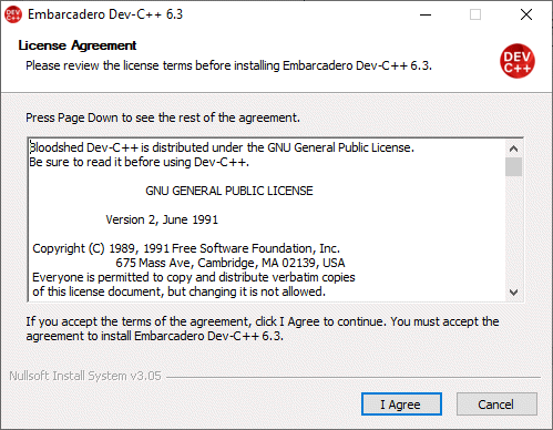 Accept the license agreement