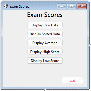 The ExamScore program interface