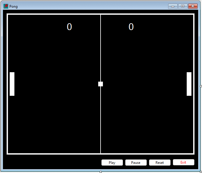 The Pong program interface