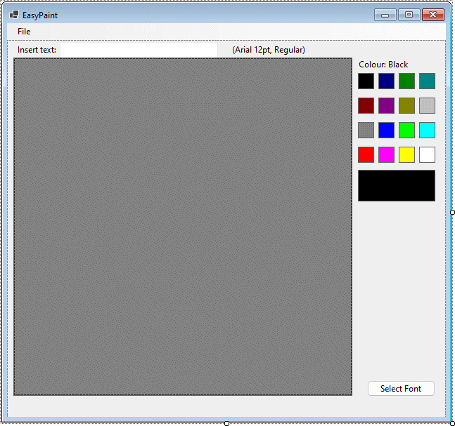 The EasyPaint program interface with its colour selection controls