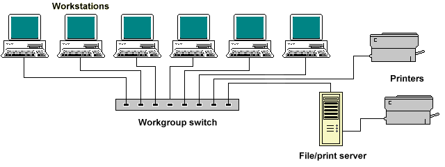Workgroup switches connect together a number of enduser devices
