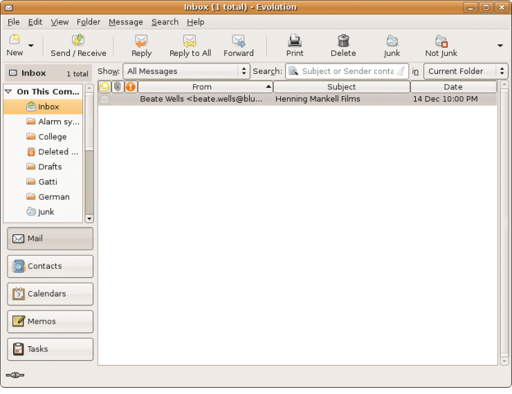 Evolution - a Linux GUI e-mail client