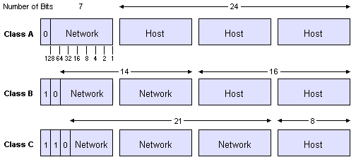 The format of the commercial IP address classes
