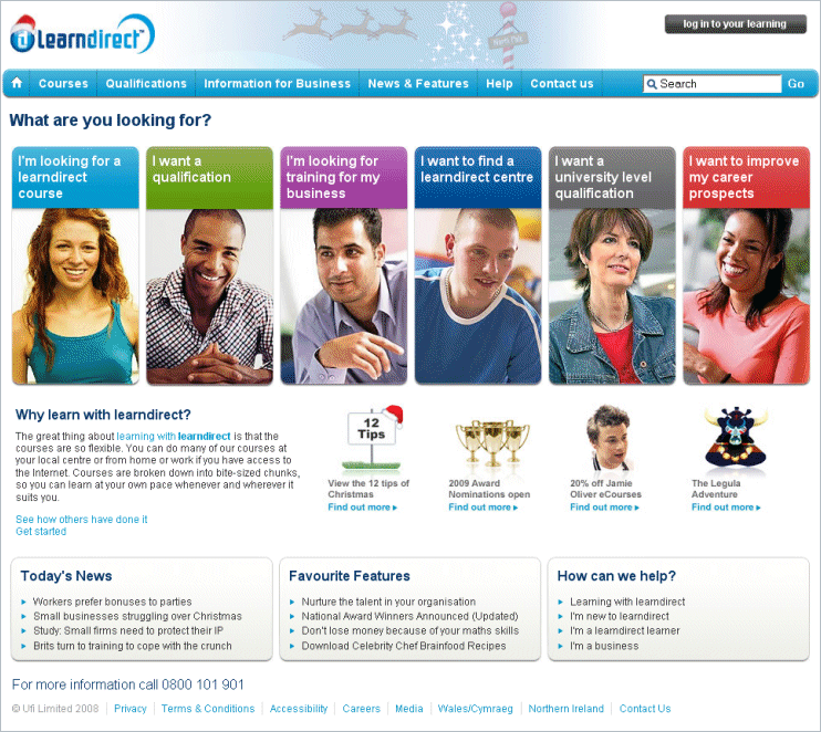 Learndirect's home page