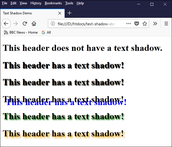 Various examples of using drop shadows