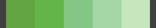 A monochromatic colour series based on Green