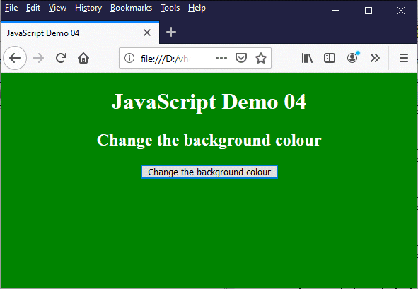 Clicking the button cycles through the 16 basic web colours