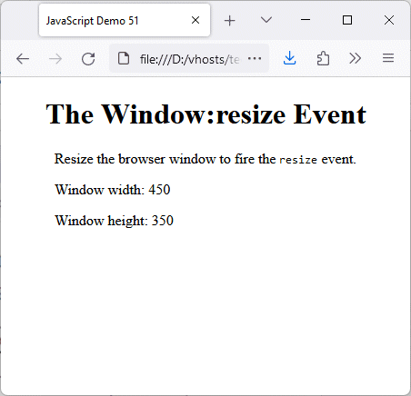 The resize event can only be fired on the window object